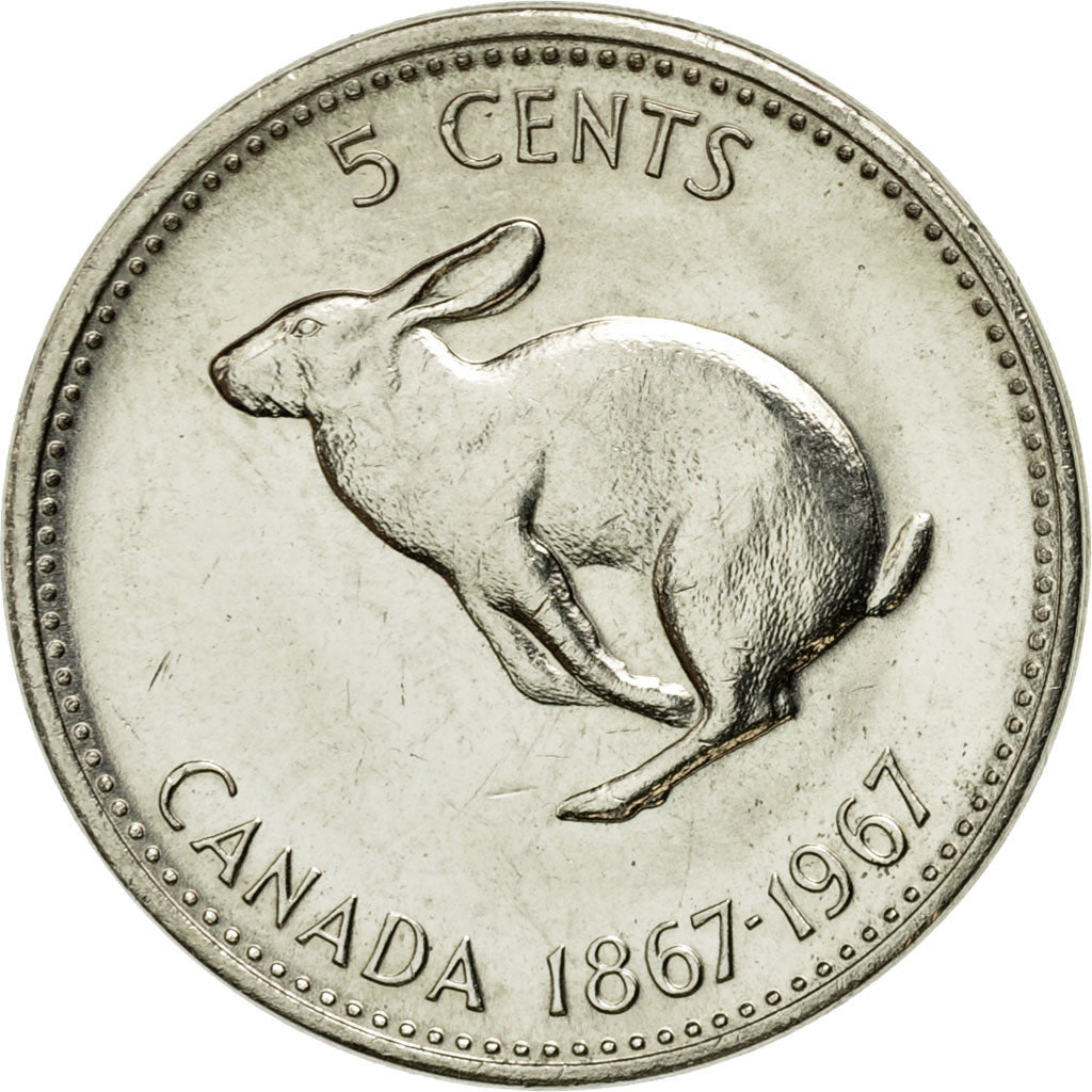 Coin, Canada, Elizabeth II, 5 Cents, 1967, Royal Canadian Mint, Ottawa