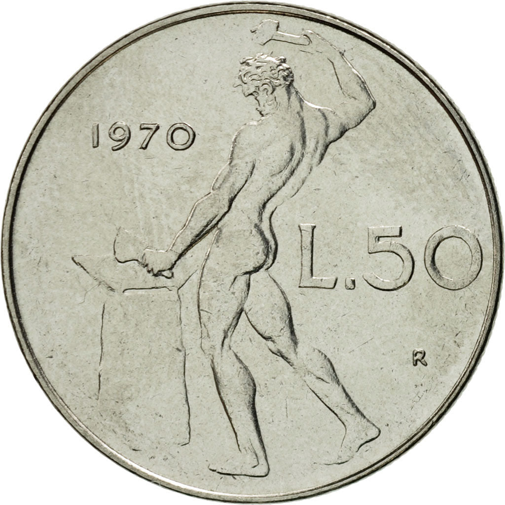 Münze, Italien, 50 Lire, 1970, Rome, VZ, Stainless Steel, KM:95.1