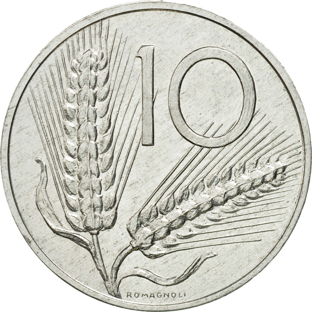 Coin, Italy, 10 Lire, 1970, Rome, EF(40-45), Aluminum, KM:93