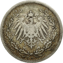 Moneta, GERMANIA - IMPERO, 1/2 Mark, 1906, Berlin, MB, Argento, KM:17