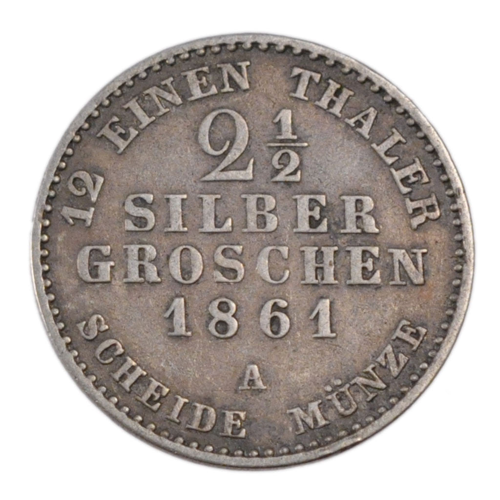 German States, ANHALT-BERNBURG, Alexander Carl, 2-1/2 Silbergroschen, 1861, B...