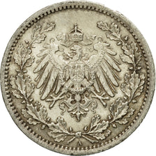 Munten, DUITSLAND - KEIZERRIJK, 1/2 Mark, 1914, Berlin, ZF, Zilver, KM:17