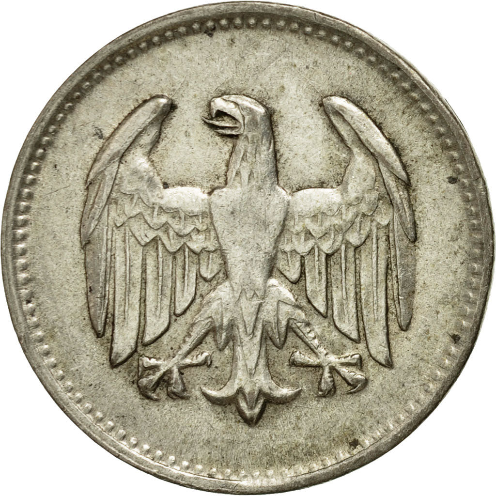 Coin, GERMANY, WEIMAR REPUBLIC, Mark, 1924, Munich, EF(40-45), Silver, KM:42