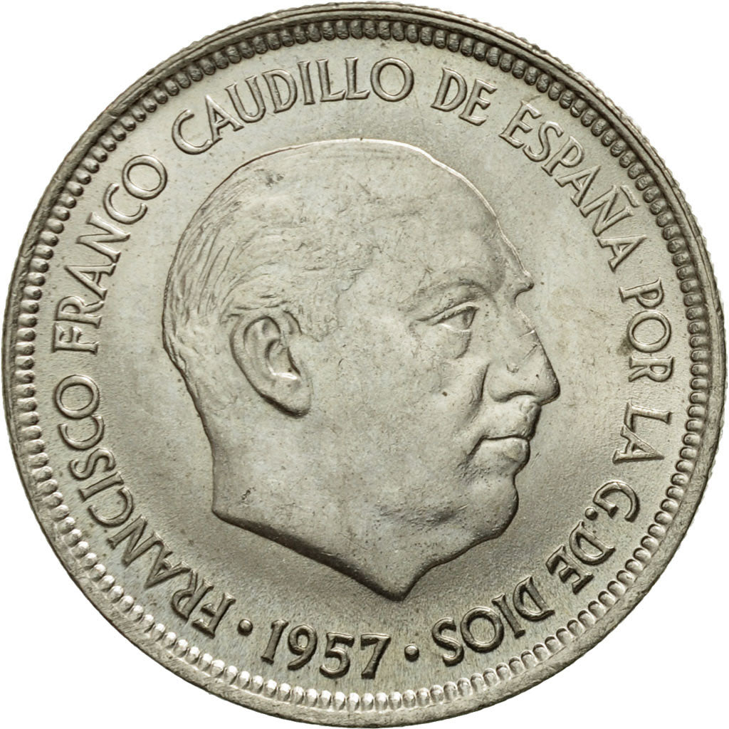 Moneta, Hiszpania, Caudillo and regent, 5 Pesetas, 1971, EF(40-45)