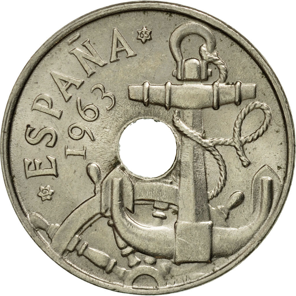 Coin, Spain, Francisco Franco, caudillo, 50 Centimos, 1965, AU(55-58)