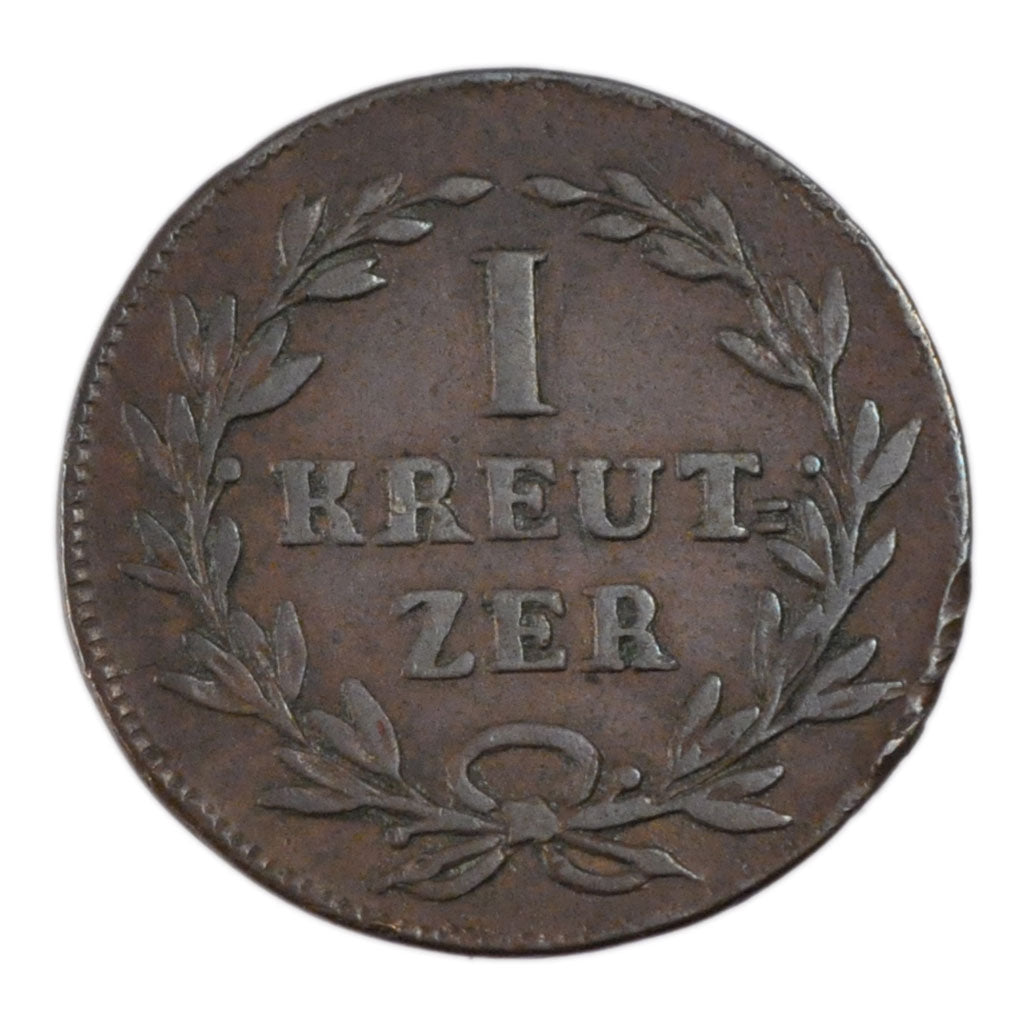 GERMAN STATES, Kreuzer, 1815, KM #166.3, EF(40-45), Copper, 5.20