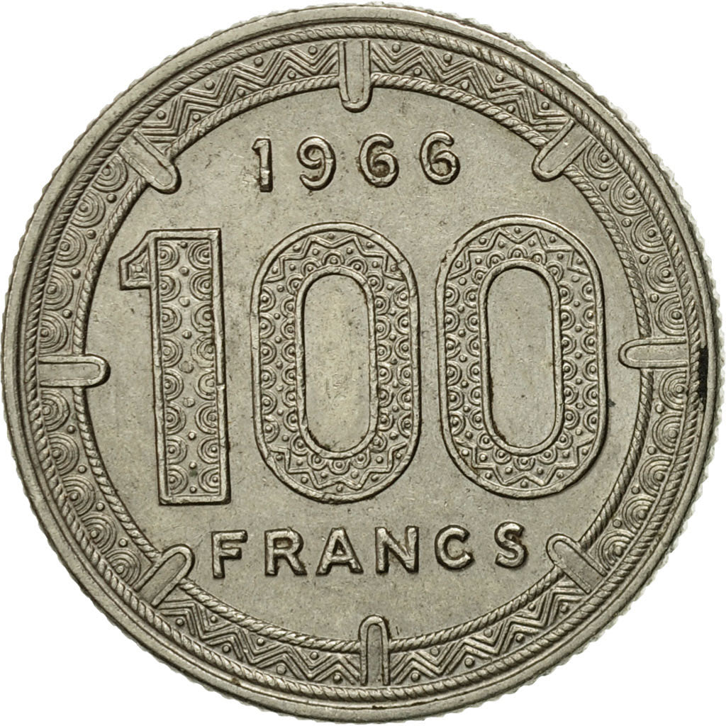 Coin, EQUATORIAL AFRICAN STATES, 100 Francs, 1966, Paris, EF(40-45), Nickel
