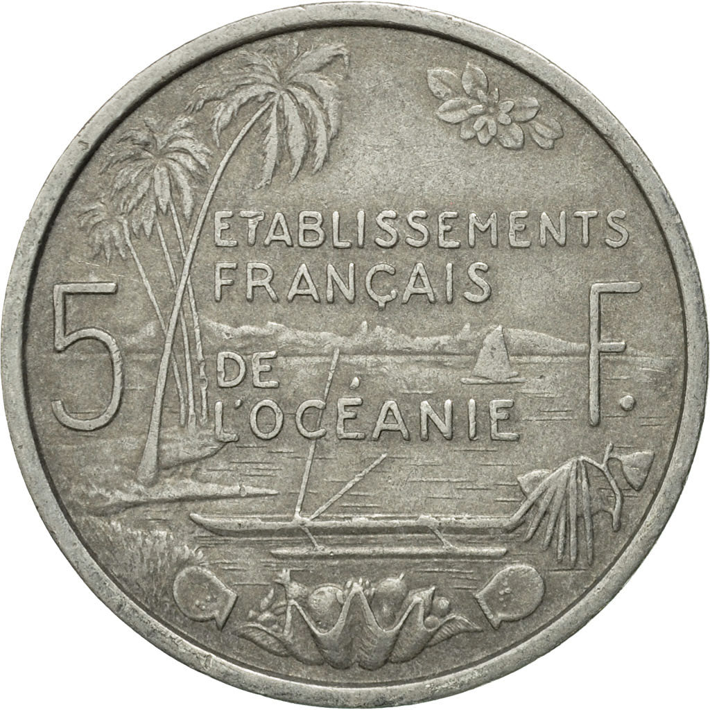Monnaie, FRENCH OCEANIA, 5 Francs, 1952, TTB, Aluminium, KM:4