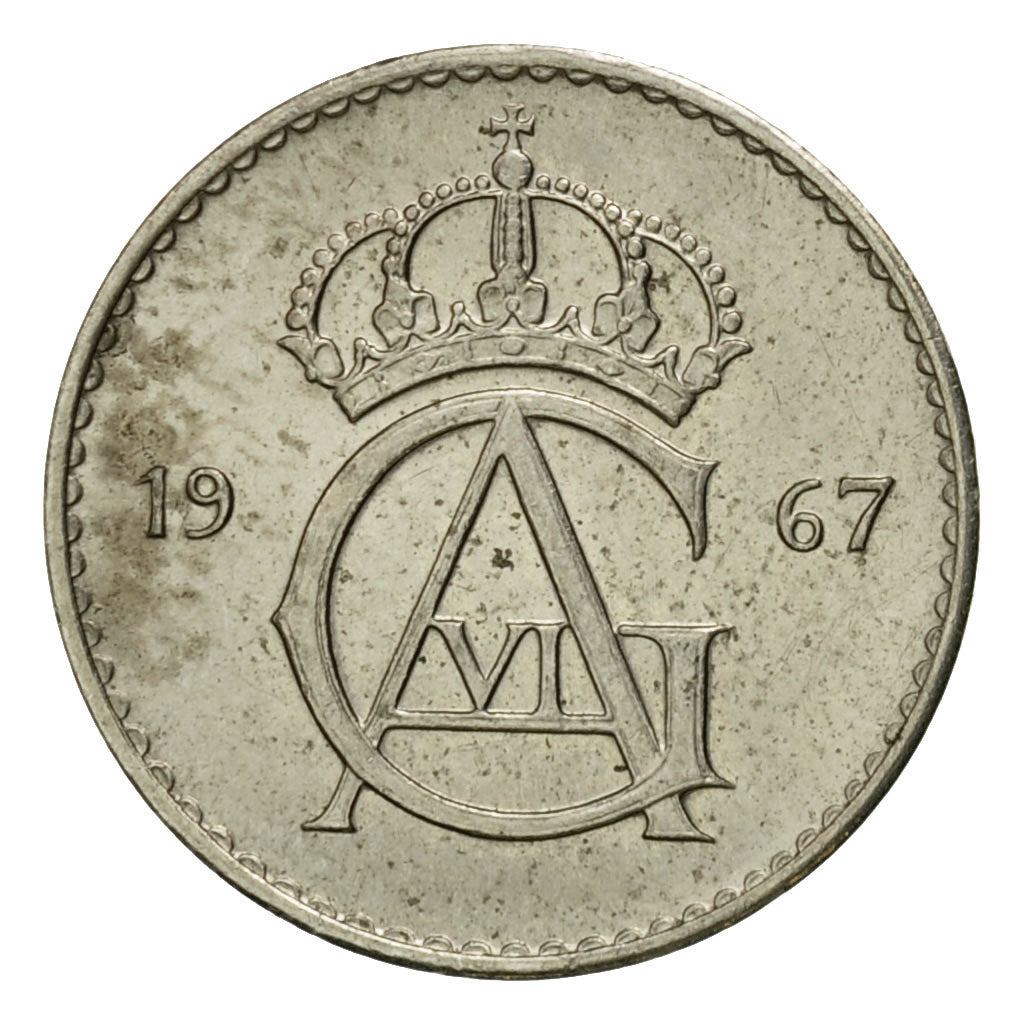 Coin, Sweden, Gustaf VI, 10 Öre, 1967, EF(40-45), Copper-nickel, KM:835