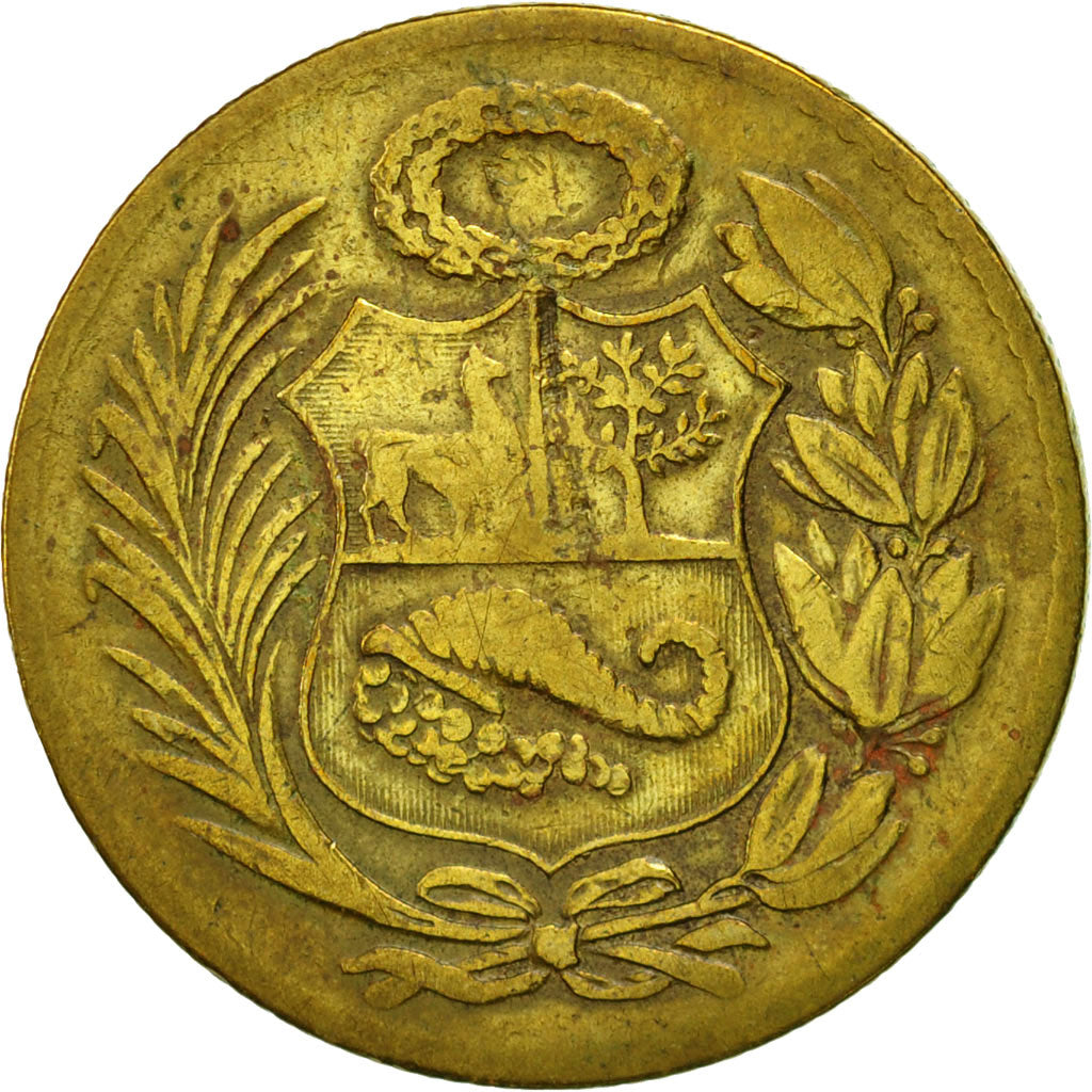 Coin, Peru, 1/2 Sol, 1951, Lima, VF(20-25), Brass, KM:220.5
