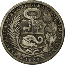 Moneta, Perù, Sol, 1926, Philadelphia, MB, Argento, KM:218.1