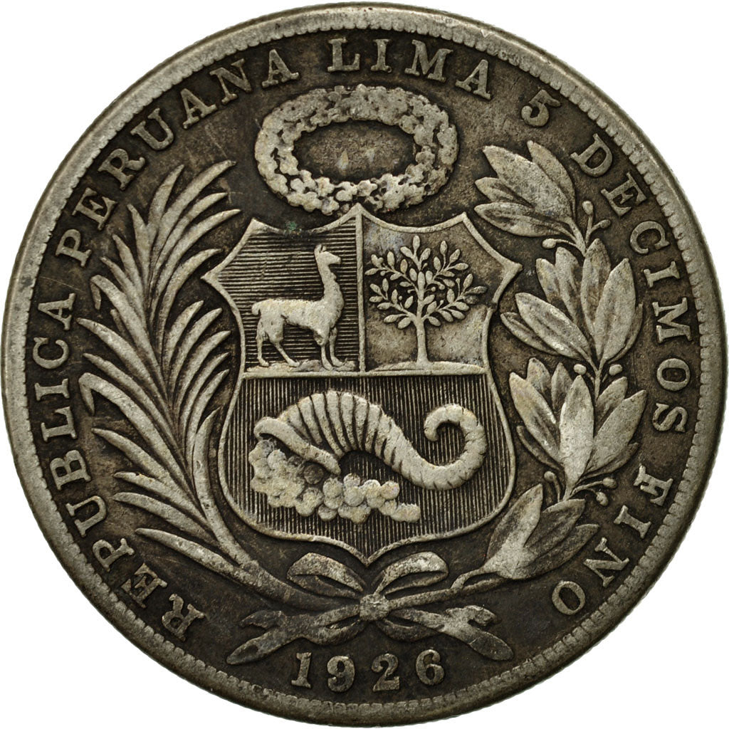 Coin, Peru, Sol, 1926, Philadelphia, VF(20-25), Silver, KM:218.1