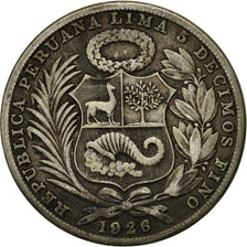 Coin, Peru, Sol, 1926, Philadelphia, VF(20-25), Silver, KM:218.1