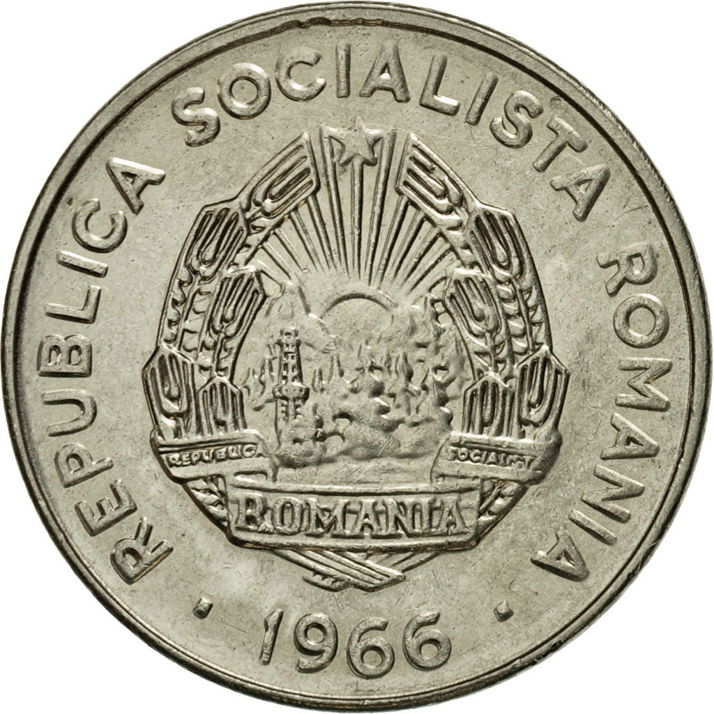 Moneda, Rumanía, 15 Bani, 1966, EBC, Níquel recubierto de acero, KM:93