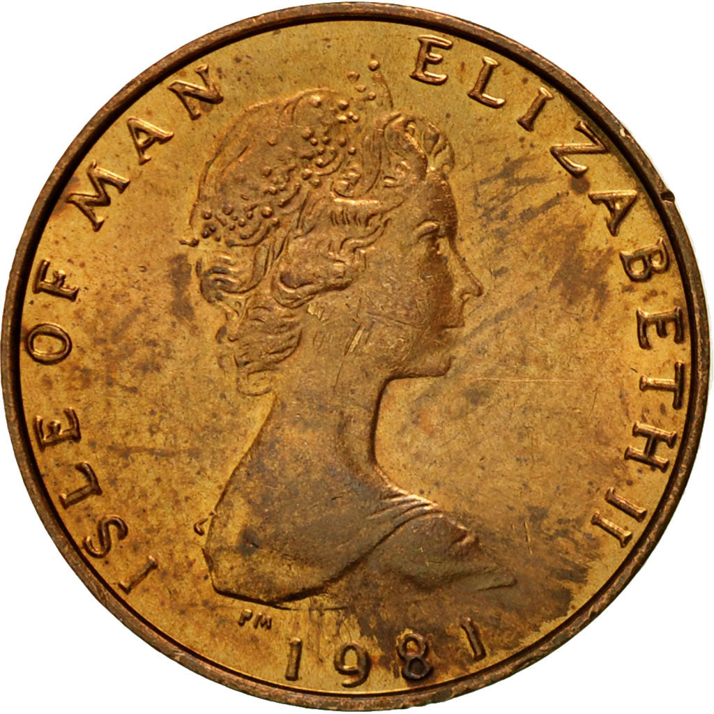 Coin, Isle of Man, Elizabeth II, 1/2 Penny, 1981, Pobjoy Mint, EF(40-45)