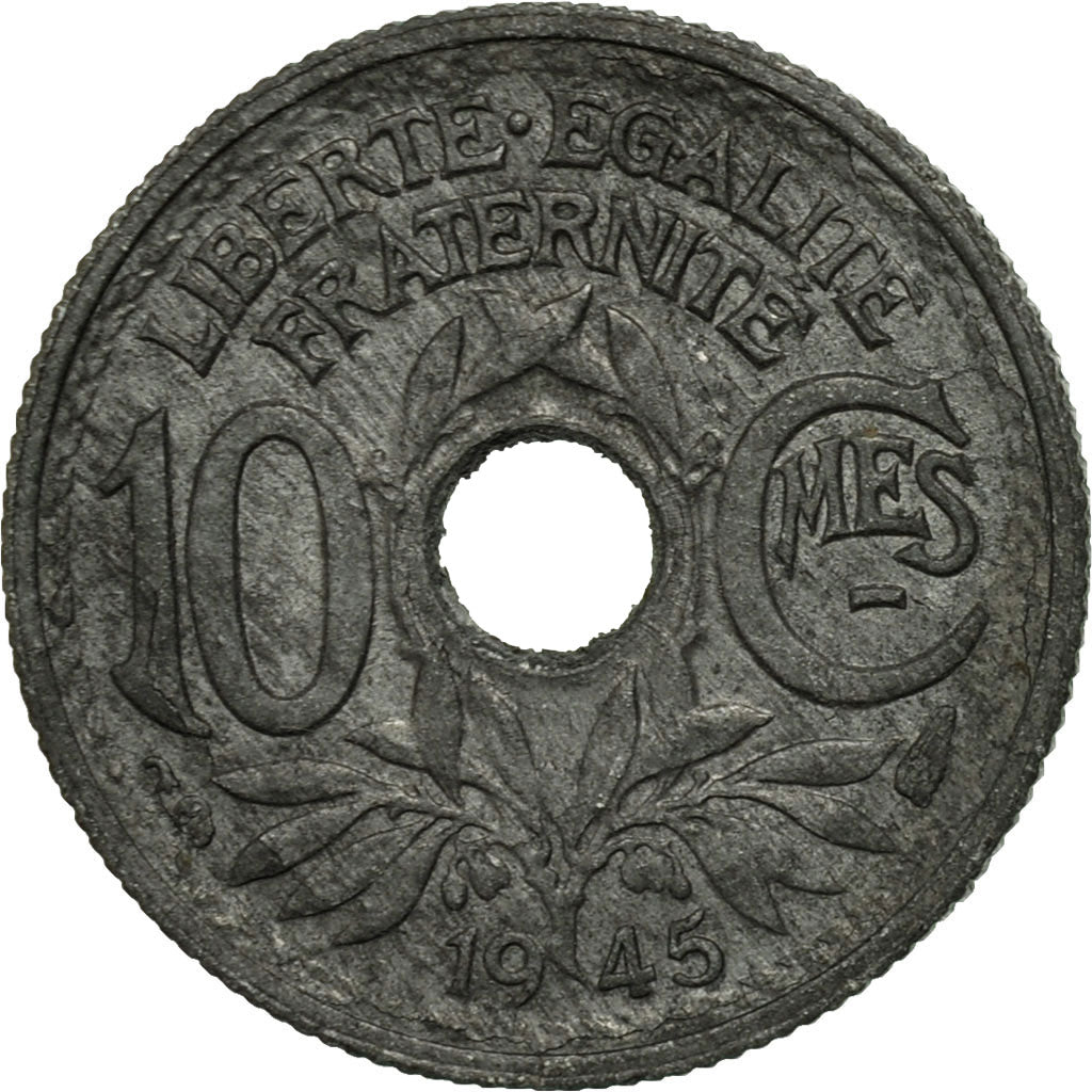 Coin, France, Lindauer, 10 Centimes, 1945, Paris, EF(40-45), Zinc, KM:906.1