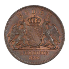 Coin, German States, BADEN, Friedrich I, Kreuzer, 1871, MS(60-62), Copper