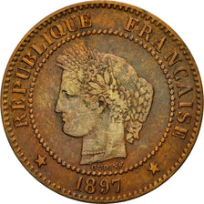 Coin, France, Cérès, 2 Centimes, 1897, Paris, EF(40-45), Bronze, KM:827.1