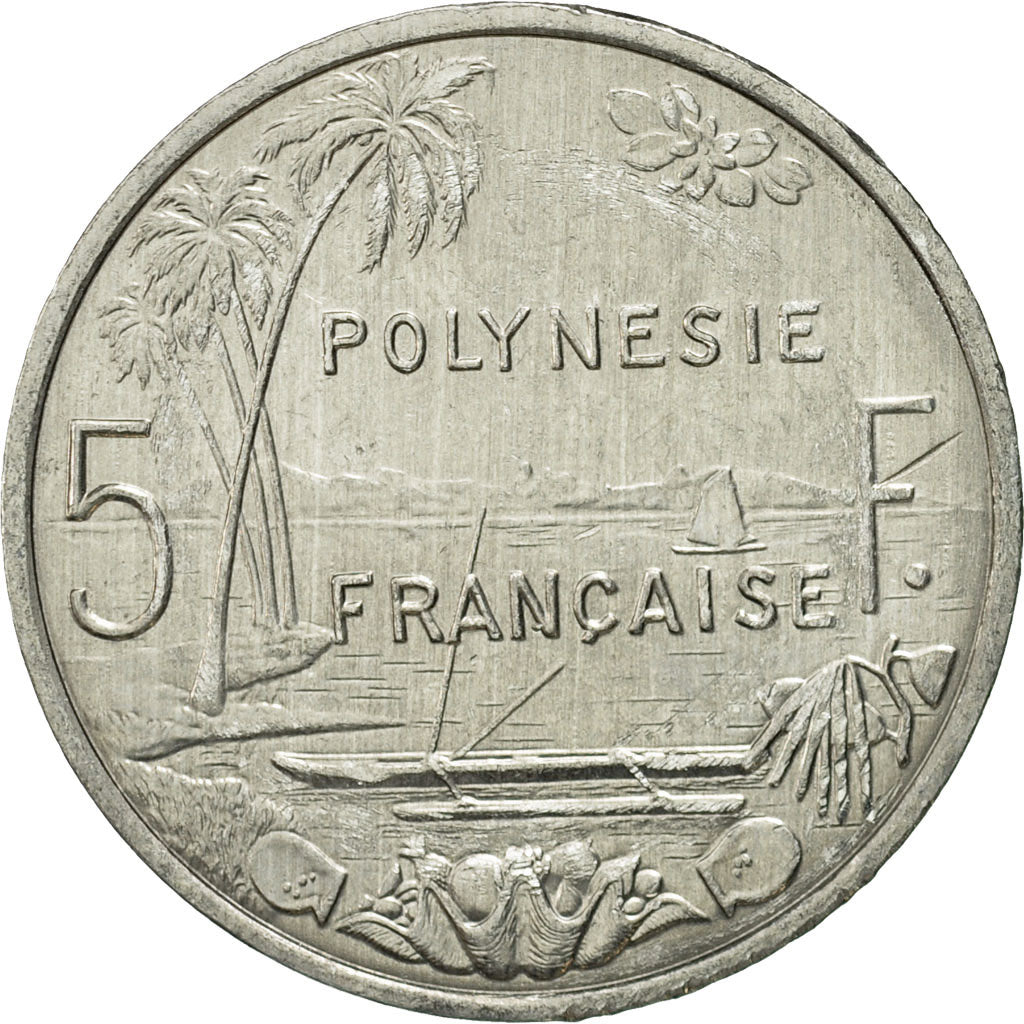 Coin, French Polynesia, 5 Francs, 2007, Paris, EF(40-45), Aluminum, KM:12
