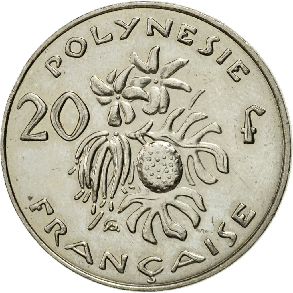 Coin, French Polynesia, 20 Francs, 2008, Paris, EF(40-45), Copper-nickel, KM:9a