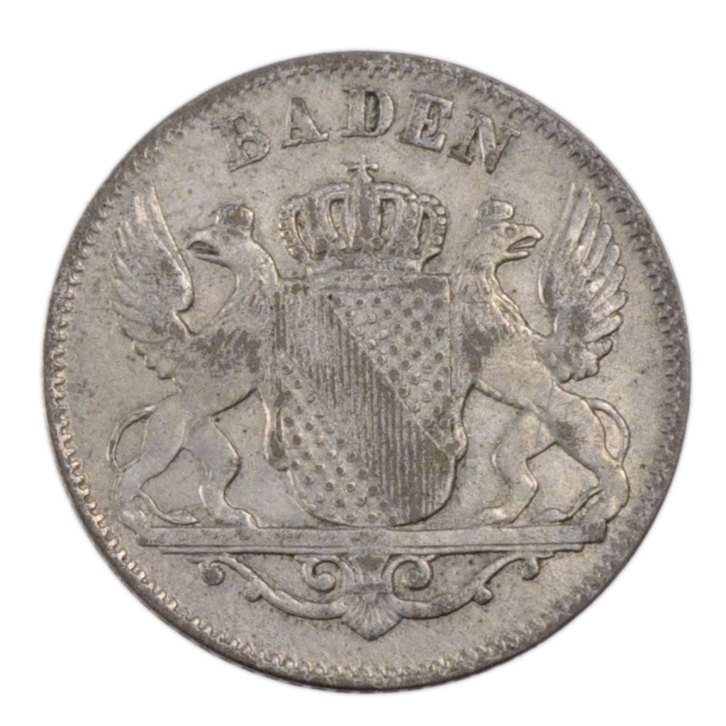GERMAN STATES, 6 Kreuzer, 1842, KM #210, EF(40-45), Silver, 2.50