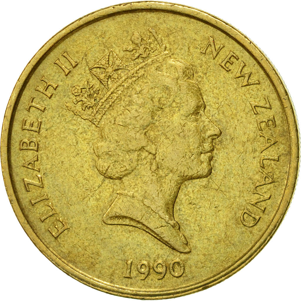Münze, Neuseeland, Elizabeth II, 2 Dollars, 1990, SS, Aluminum-Bronze, KM:79