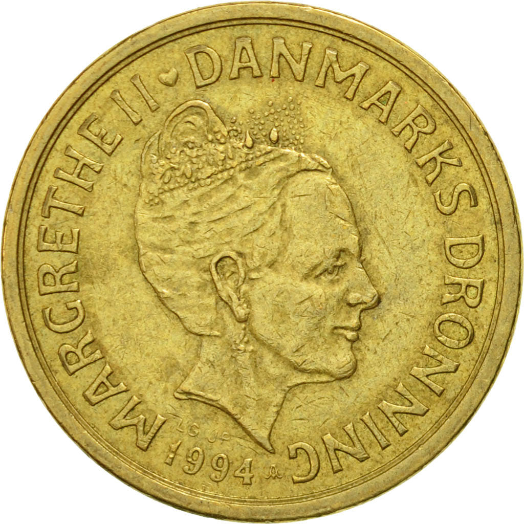 Coin, Denmark, Margrethe II, 10 Kroner, 1994, Copenhagen, EF(40-45)