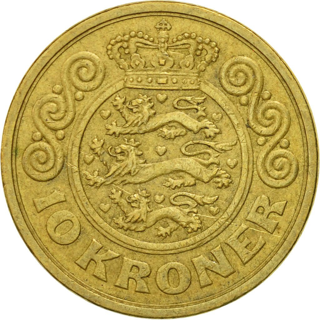 Coin, Denmark, Margrethe II, 10 Kroner, 1994, Copenhagen, EF(40-45)