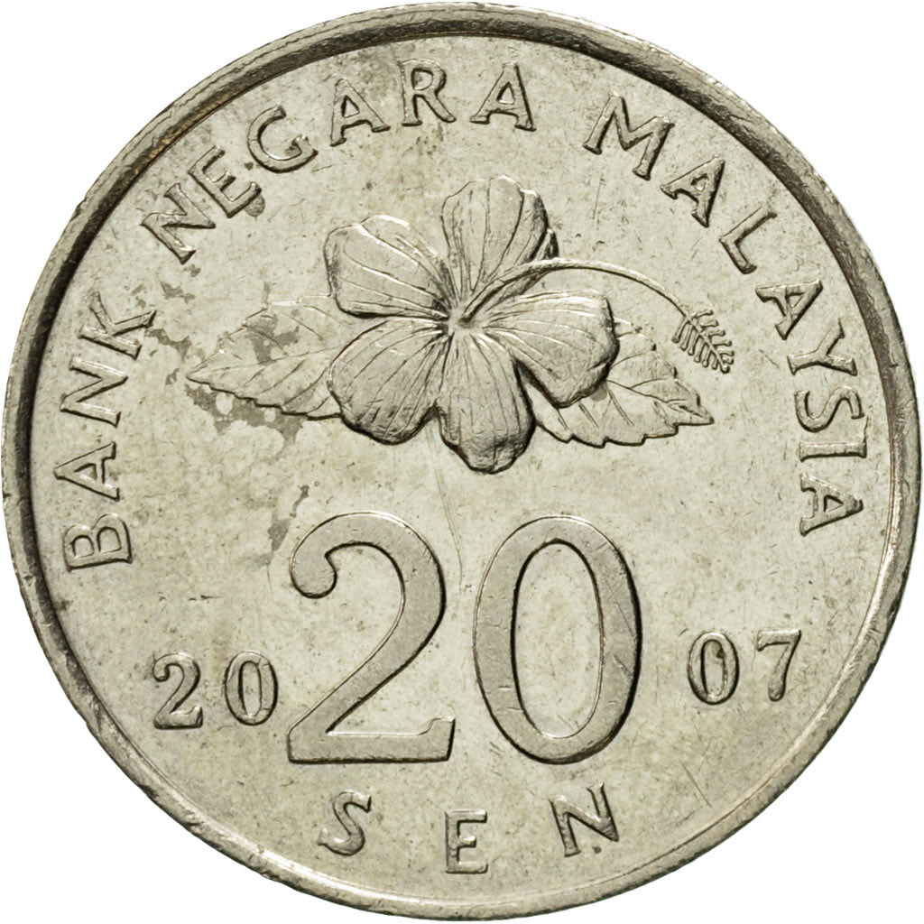Coin, Malaysia, 20 Sen, 2007, EF(40-45), Copper-nickel, KM:52