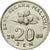 Moneda, Malasia, 20 Sen, 2008, EBC, Cobre - níquel, KM:52