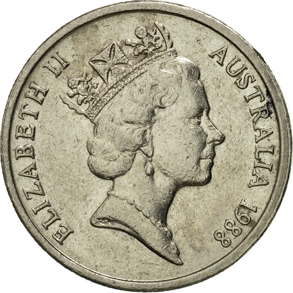 Moneta, Australia, Elizabeth II, 5 Cents, 1988, BB, Rame-nichel, KM:80