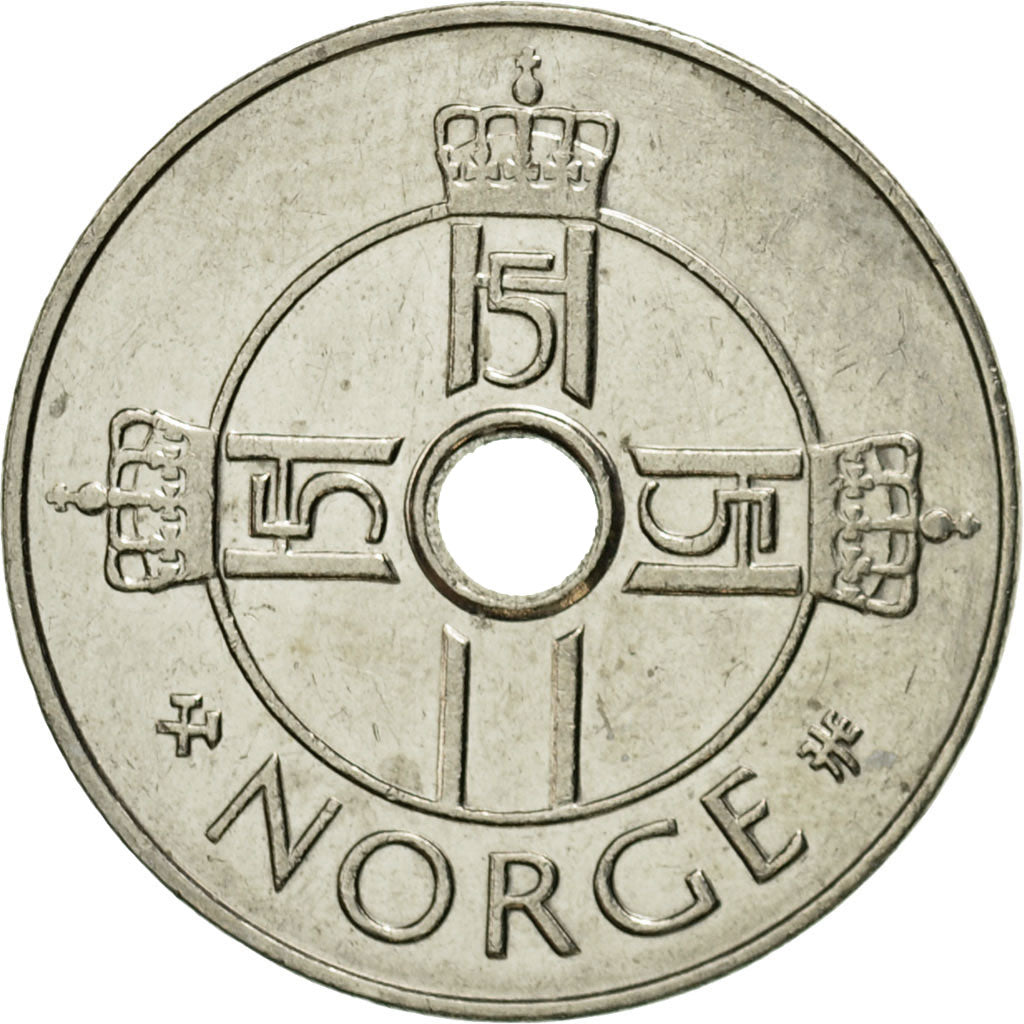 Münze, Norwegen, Harald V, Krone, 1998, VZ, Copper-nickel, KM:462