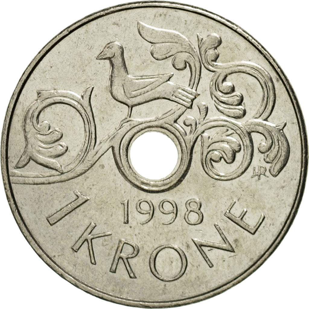 Münze, Norwegen, Harald V, Krone, 1998, VZ, Copper-nickel, KM:462
