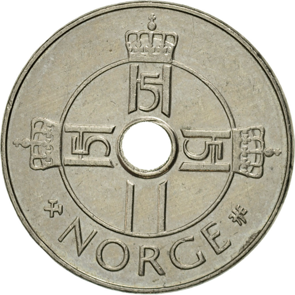 Münze, Norwegen, Harald V, Krone, 1999, SS, Copper-nickel, KM:462