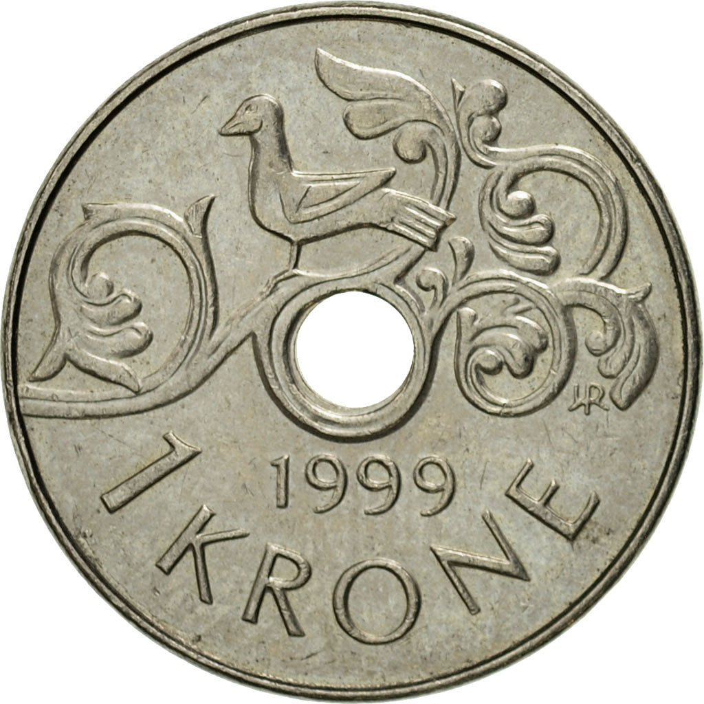 Münze, Norwegen, Harald V, Krone, 1999, SS, Copper-nickel, KM:462