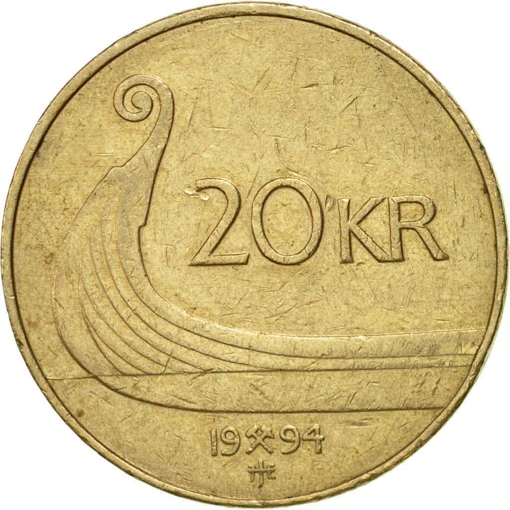 Coin, Norway, Harald V, 20 Kroner, 1994, VF(20-25), Nickel-brass, KM:453