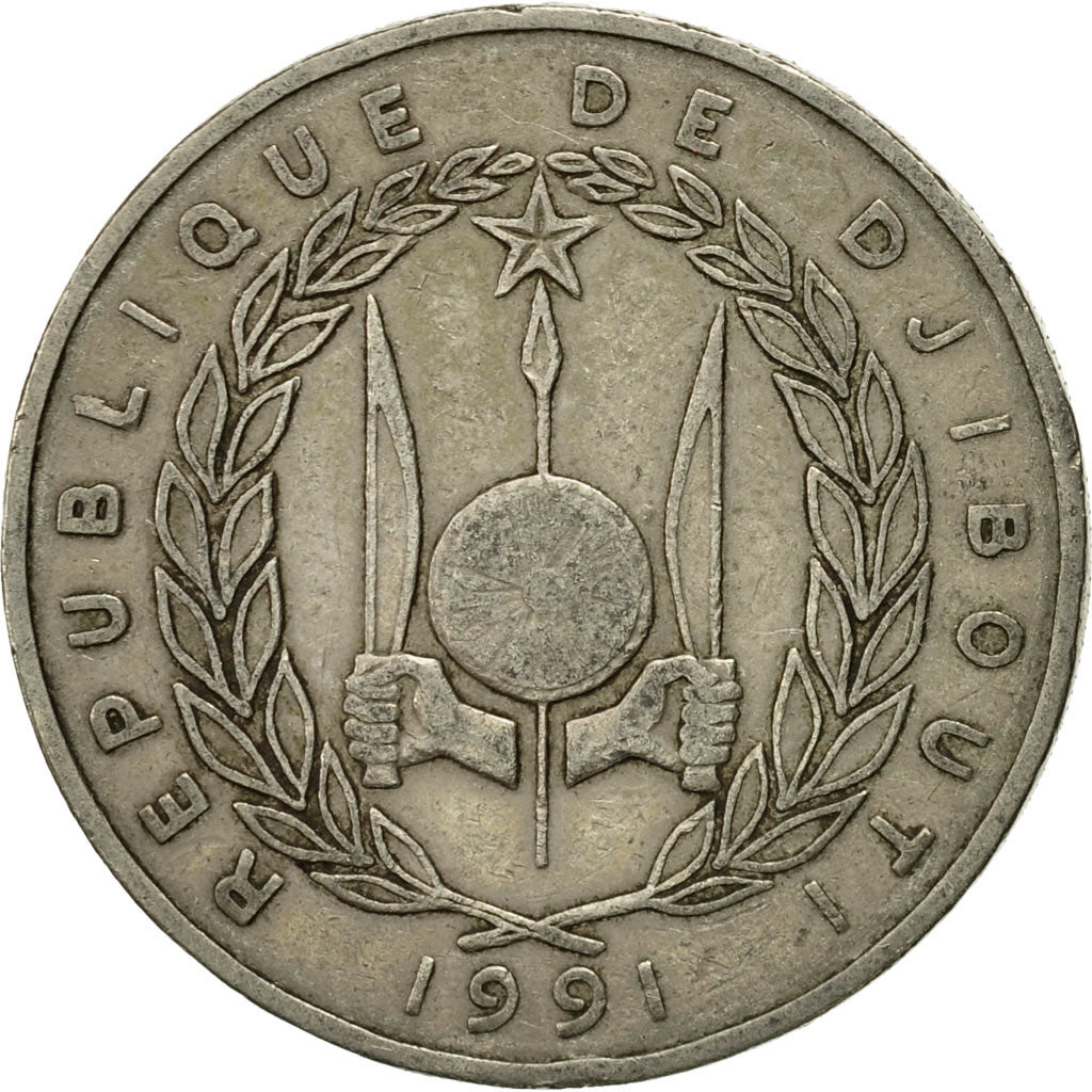 Monnaie, Djibouti, 100 Francs, 1991, Paris, TTB, Copper-nickel, KM:26