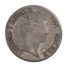 Moneda, Estados alemanes, BAVARIA, Ludwig I, 6 Kreuzer, 1835, BC+, Plata, KM:748