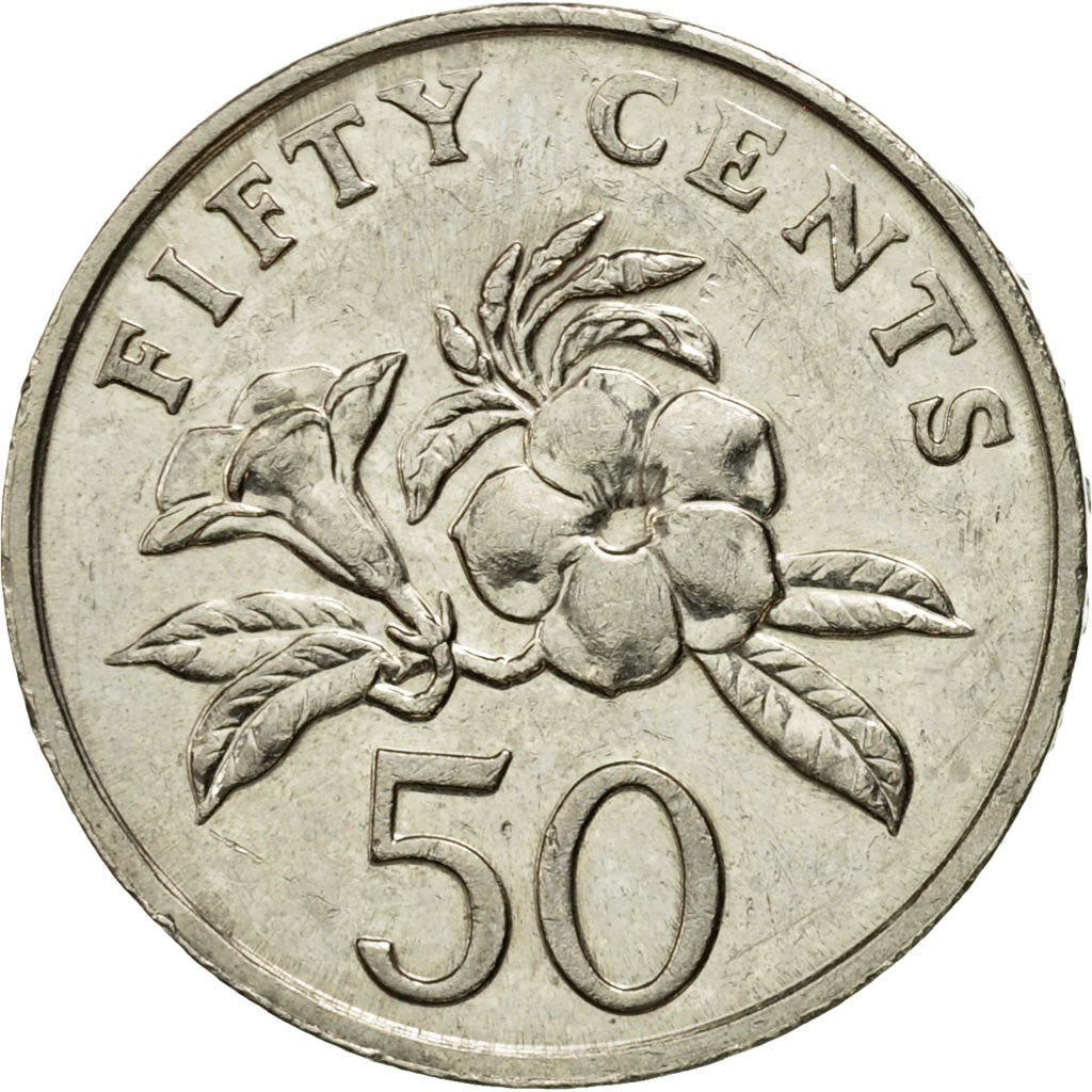 Coin, Singapore, 50 Cents, 1997, Singapore Mint, EF(40-45), Copper-nickel