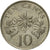 Moneda, Singapur, 10 Cents, 1990, British Royal Mint, MBC, Cobre - níquel