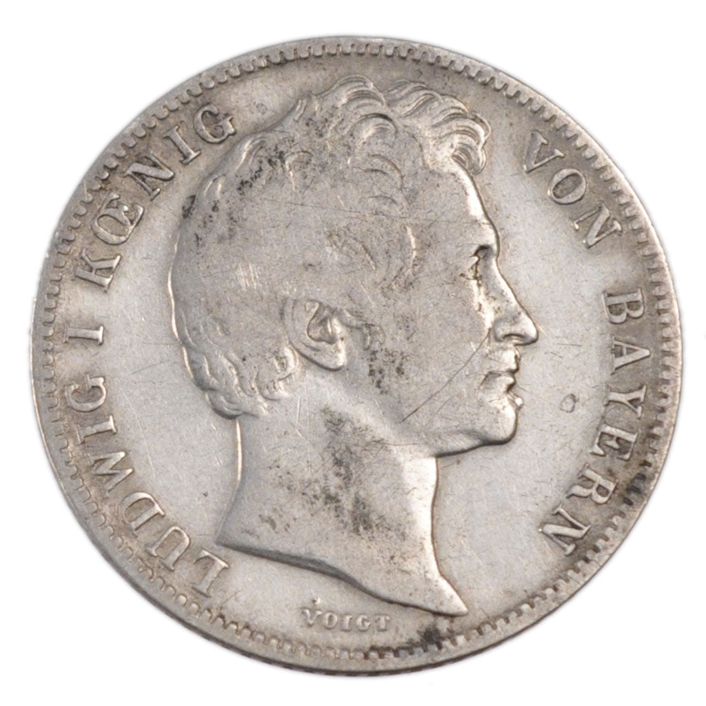 GERMAN STATES, 1/2 Gulden, 1838, KM #794, VF(20-25), Silver, 5.10