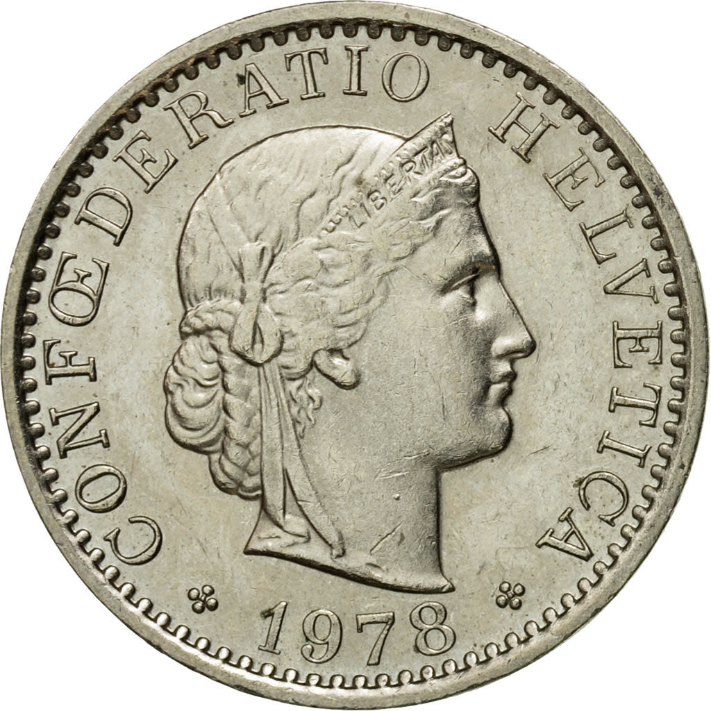 Coin, Switzerland, 20 Rappen, 1978, Bern, EF(40-45), Copper-nickel, KM:29a