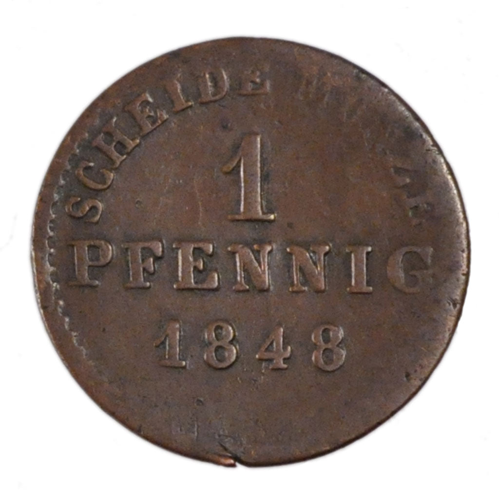 Coin, German States, BIRKENFELD, Paul Friedrich August, Pfennig, 1848