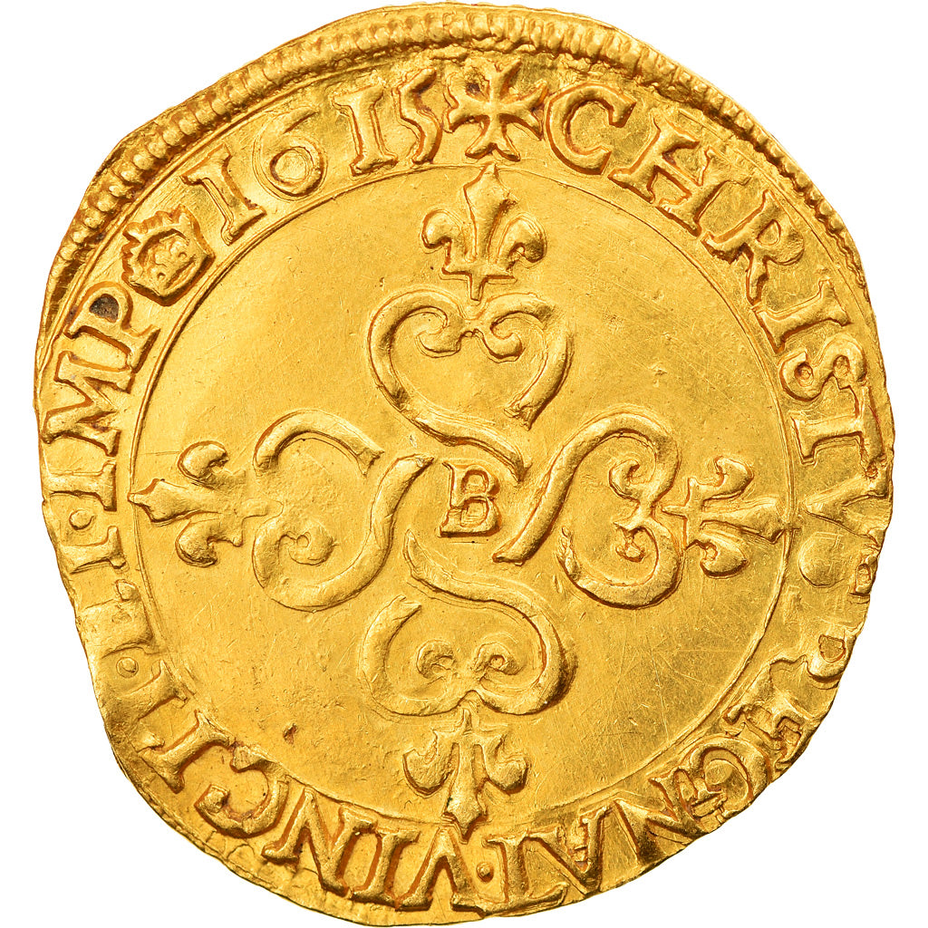 Moneda, Francia, Louis XIII, Ecu d'or au soleil, Ecu d'or, 1615, Rouen, EBC