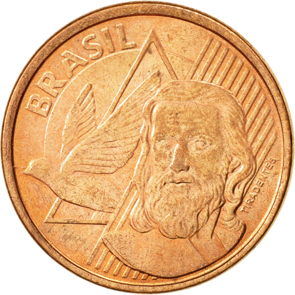 Coin, Brazil, 5 Centavos, 2009, AU(55-58), Copper Plated Steel, KM:648
