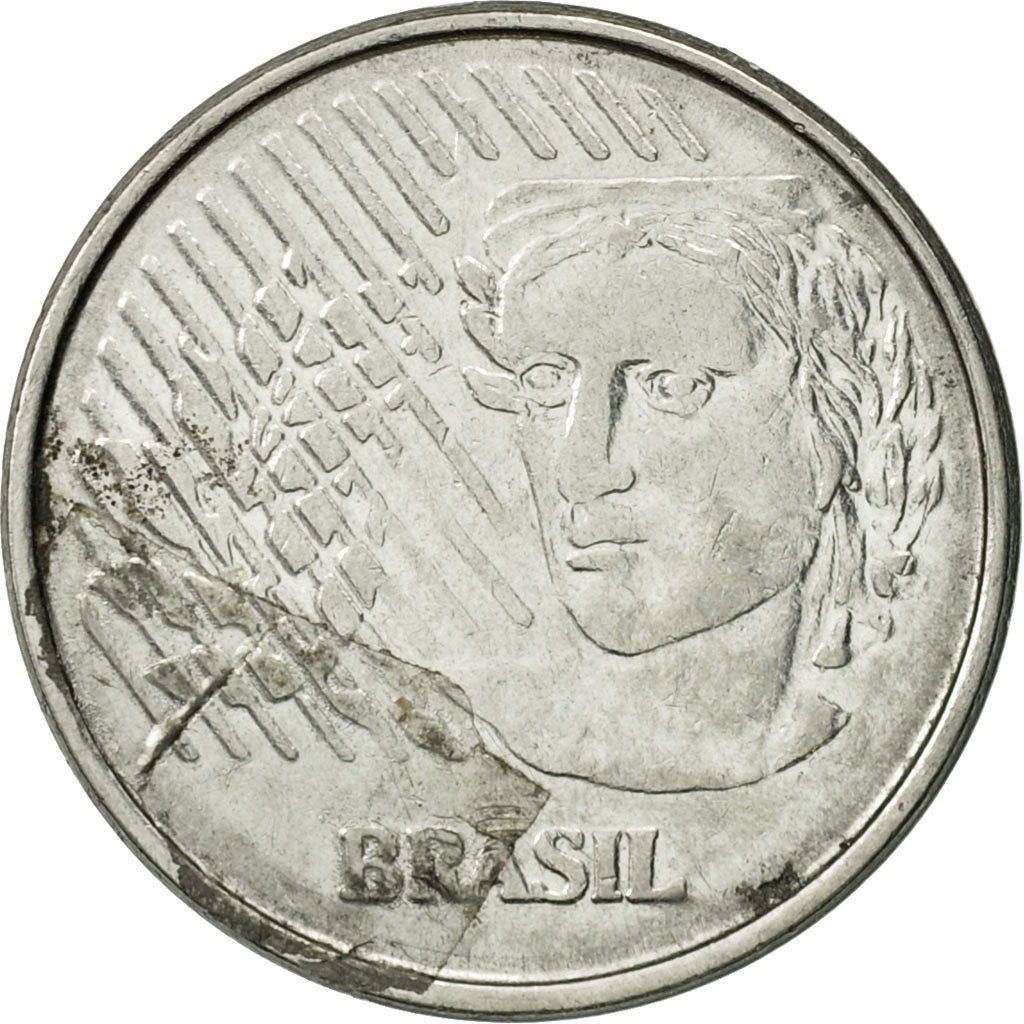 Moneda, Brasil, 10 Centavos, 1995, MBC, Acero inoxidable, KM:633
