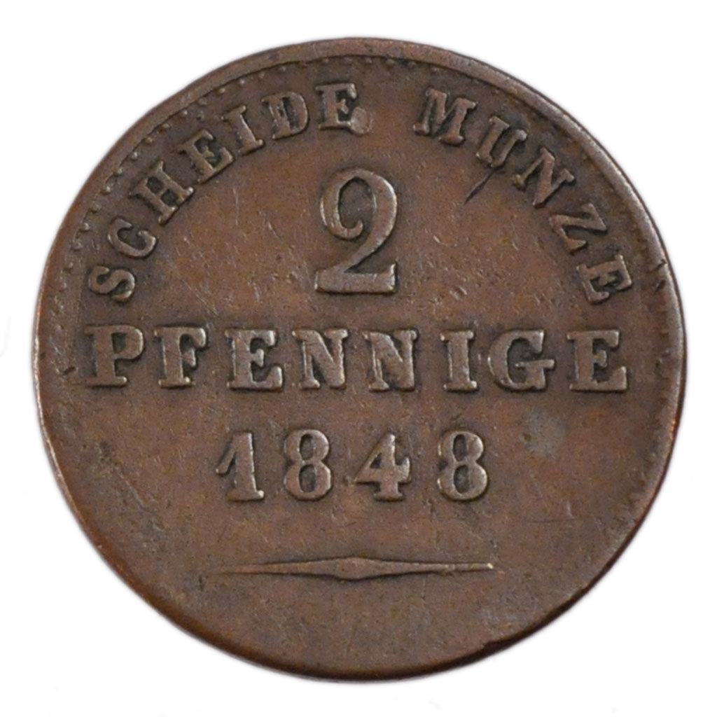 GERMAN STATES, 6 Kreuzer, 1848, KM #7, EF(40-45), Billon, 3.10