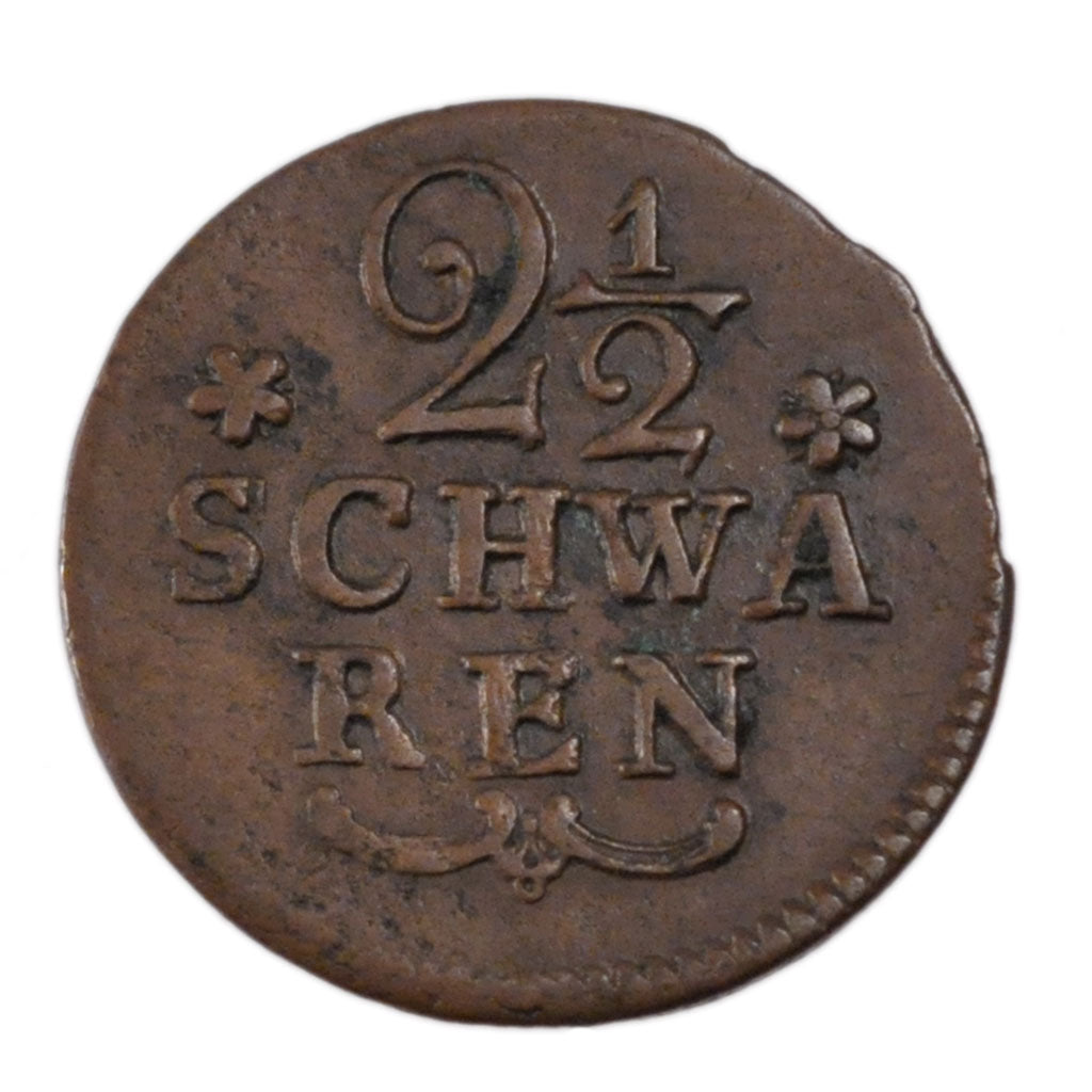 GERMAN STATES, 2-1/2 Schwaren, 1802, KM #220, EF(40-45), Copper, 3.60