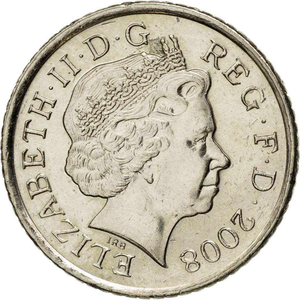 Coin, Great Britain, Elizabeth II, 5 Pence, 2008, AU(55-58), Copper-nickel