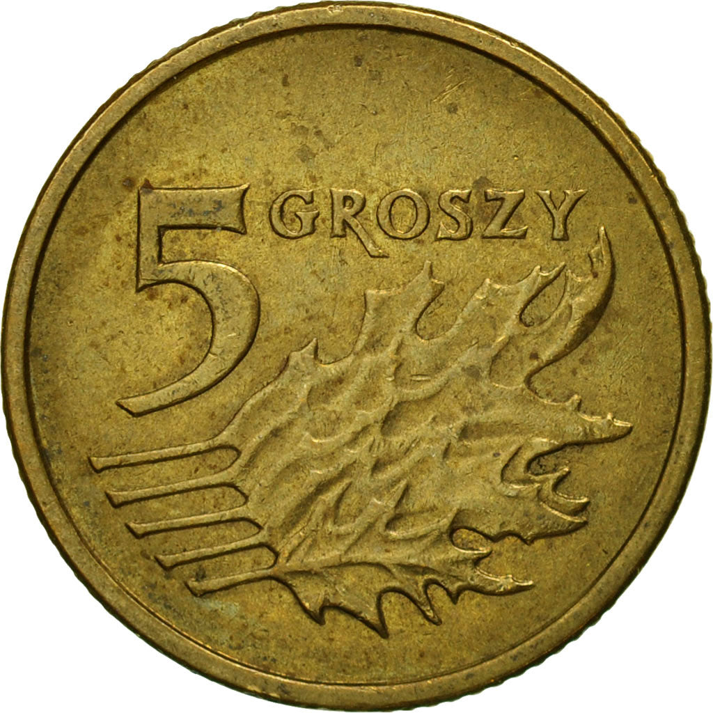 Coin, Poland, 5 Groszy, 2003, Warsaw, EF(40-45), Brass, KM:278